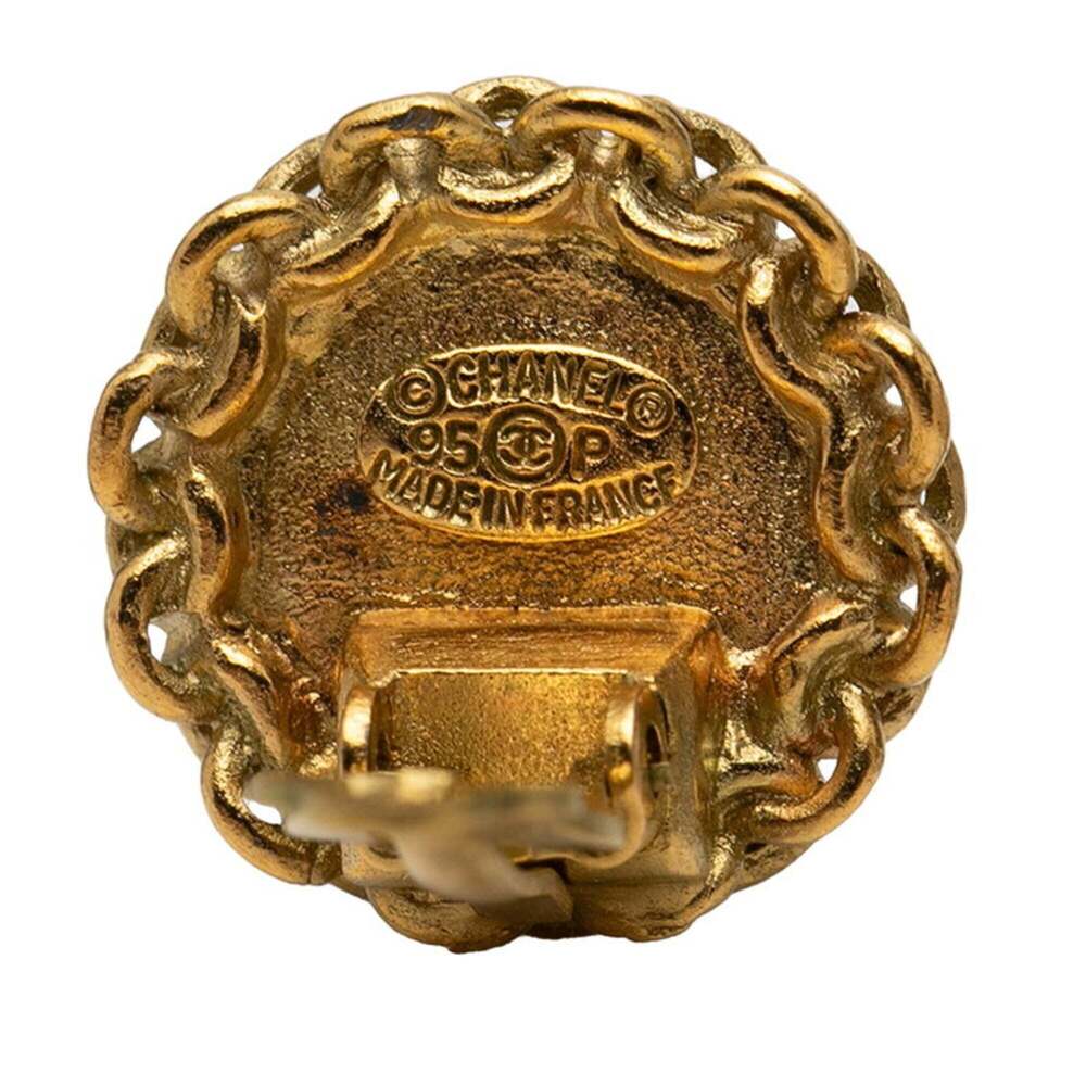 CHANEL Vintage Gold Logo Earrings - Picture 3 of 3